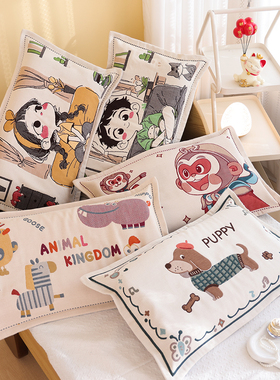 纯棉纱布卡通儿童枕套一对装新款全包宝宝家用全棉加厚枕芯内胆套