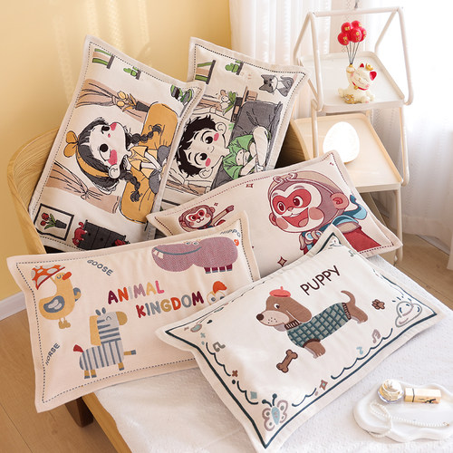 纯棉纱布加厚儿童枕套宝宝枕头套