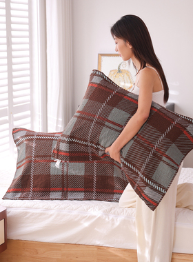 100%纯棉纱布枕巾一对装2025新款全棉简约家用枕头巾吸汗透气盖巾