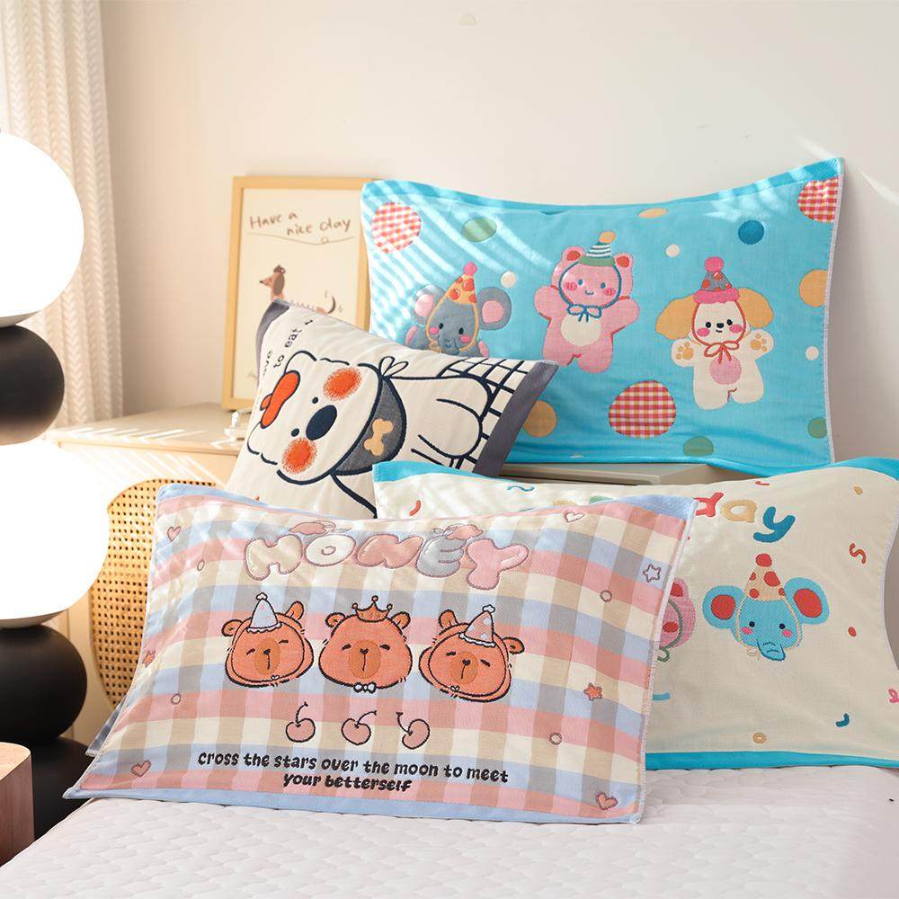 八层纯棉纱布枕巾一对装四季新款加厚防滑透气盖巾家用全棉枕头巾,床上用品,枕巾,淘宝优惠券,粉丝福利购,淘宝优惠卷