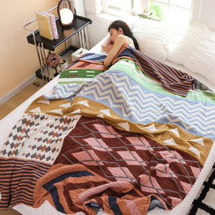 100%纯棉水洗细纱布盖毯全棉家用空调毯子吸汗透气高级柔软毛巾被