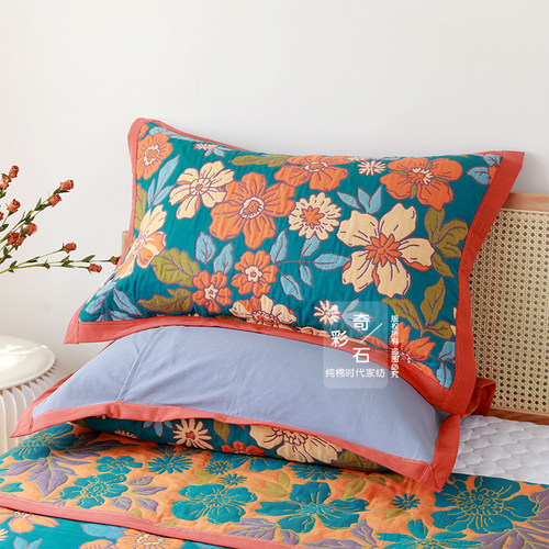 纯棉纱布枕套一对装全棉枕头高端