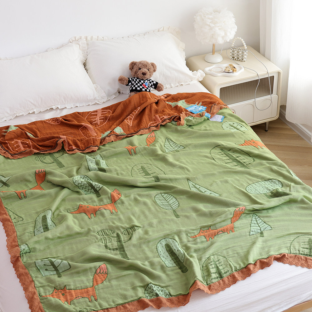 竹纤维冷感毯冰丝凉感夏季薄款三层成人家用空调被夏凉被薄款毛毯