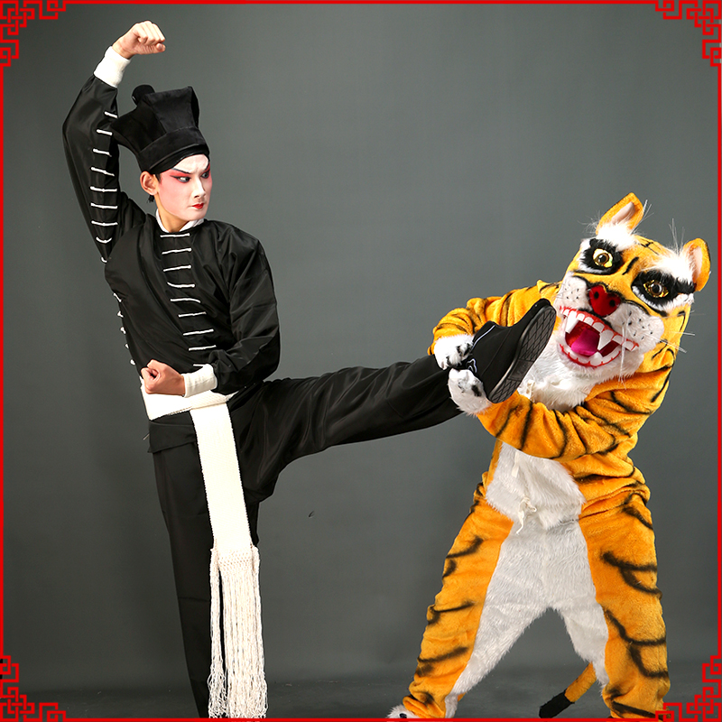 京剧戏剧戏曲黑打衣武松打虎黑色武生打衣夜行服衣店小二杂役服装