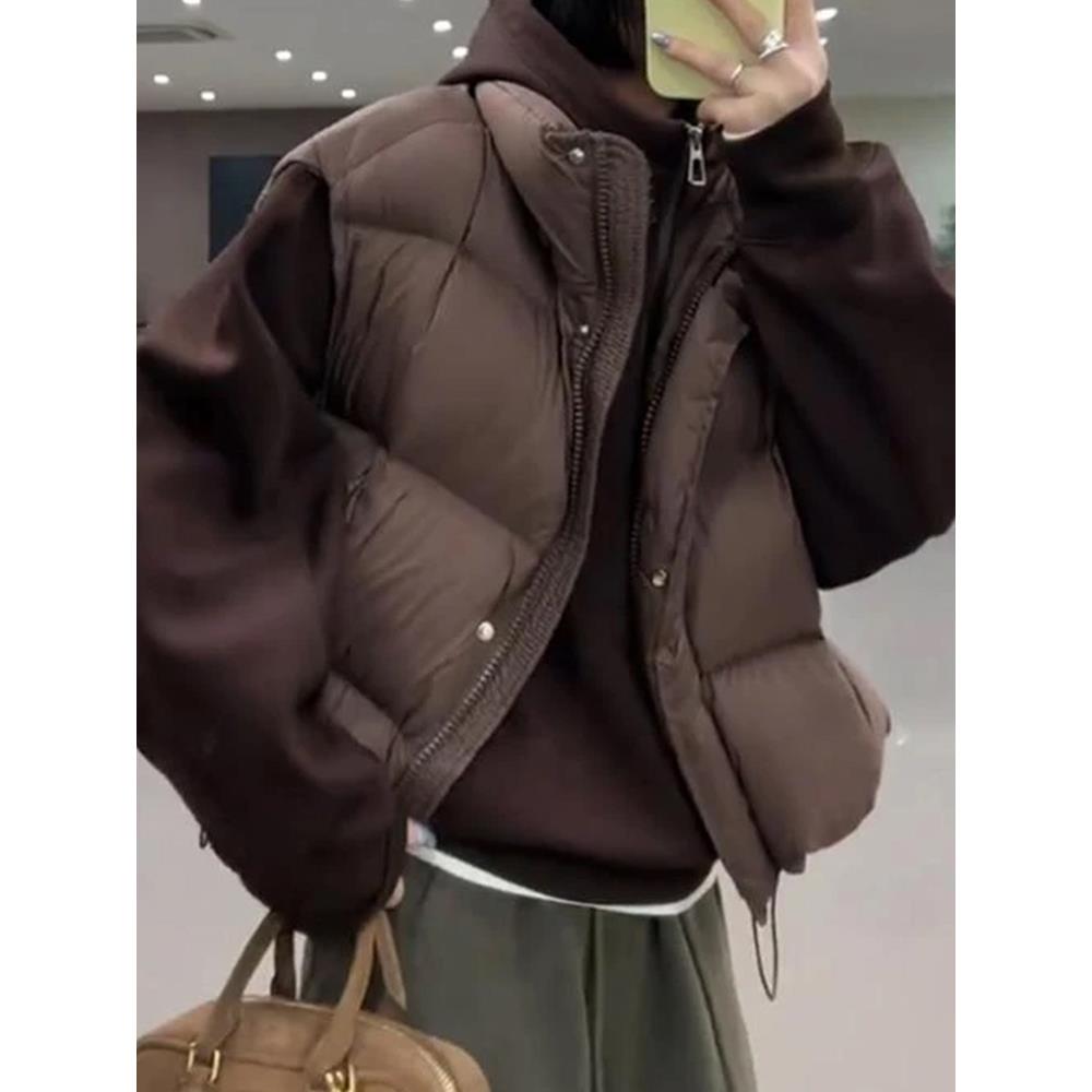 短款立领羽绒棉马甲女2025秋冬季新款小个子宽松加厚保暖马夹外套