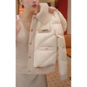 新款 气质小香风短款 羽绒棉服女2025冬季 今年流行撞色加厚保暖外套