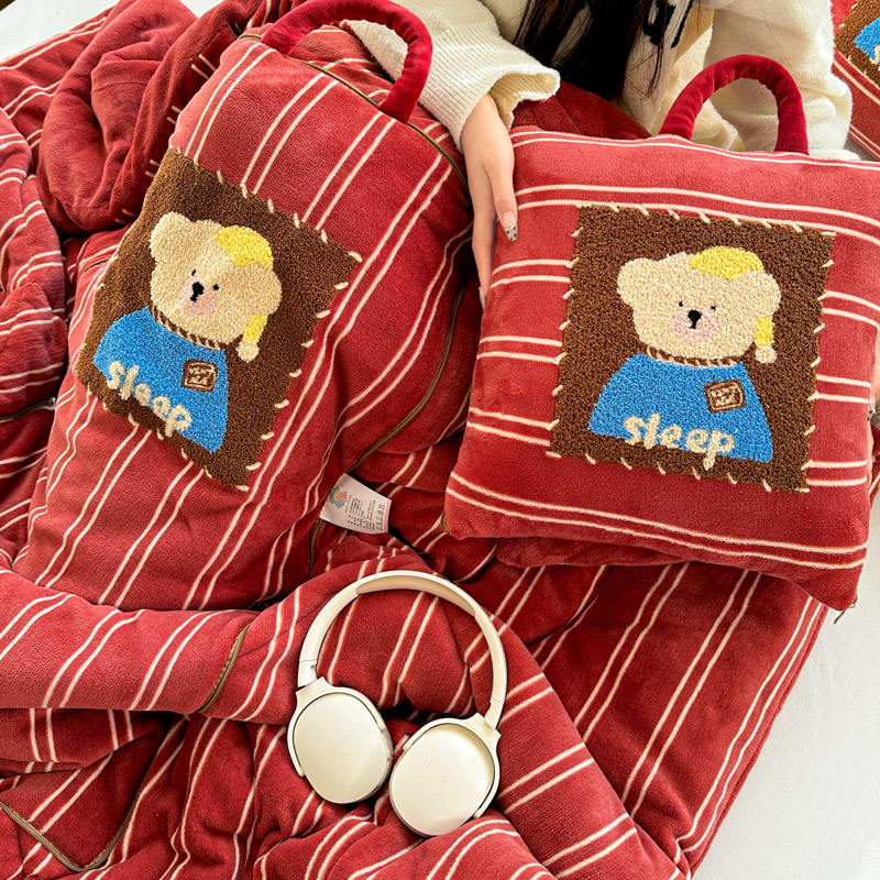 手提款两用抱枕被靠垫枕头被午休空调被牛奶绒加厚汽车沙发办公室