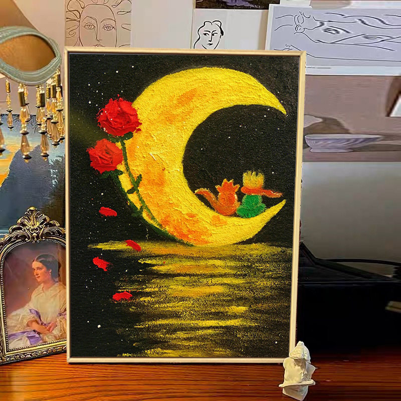 小王子系列石英砂丙烯肌理画 手工DIY立体油彩画墙面装饰画材料包,家居饰品,DIY/数字油画,淘宝优惠券,粉丝福利购,淘宝优惠卷