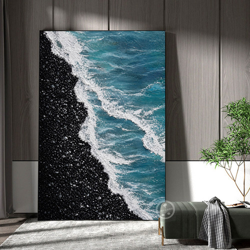 手绘油画高级感客厅背景墙装饰画