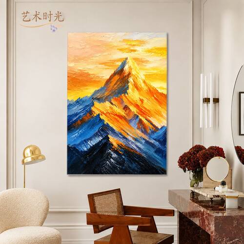 奢遇纯手绘油画海浪花卉客厅装饰画简约现代度假风挂画