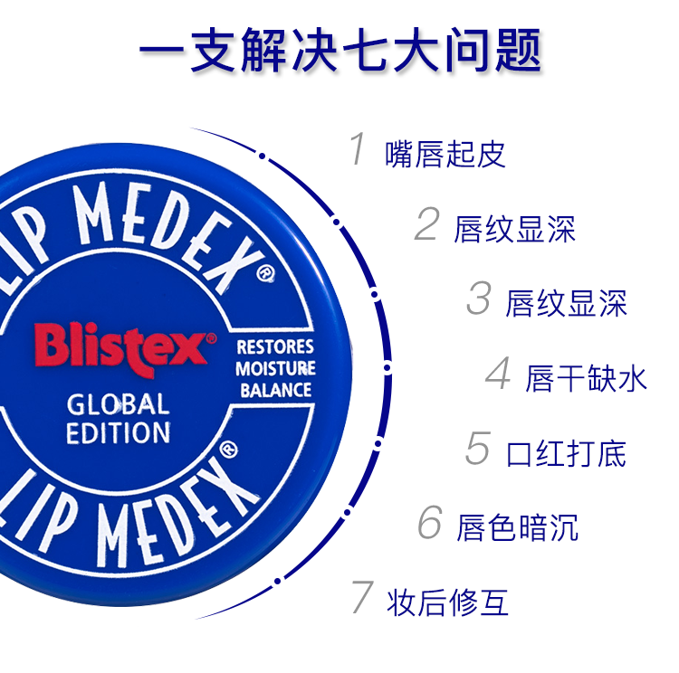 Blistex碧唇小蓝罐瓶润唇膏女保湿滋润唇膜去死皮淡化唇纹官网