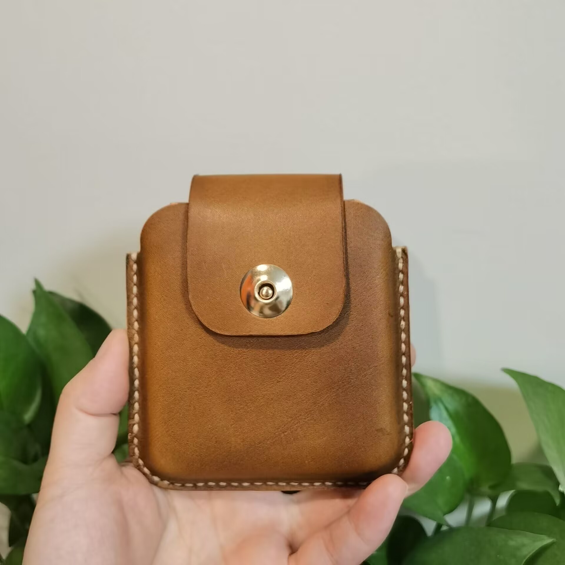 适用于华为P50 Pocket折叠屏保护套牛皮手机包防摔真皮挂腰套高档