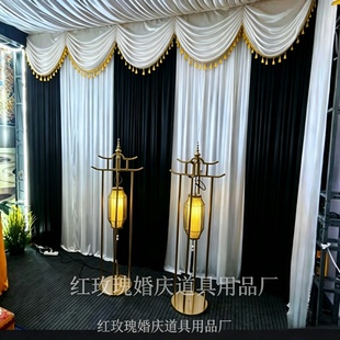 白事灵堂黑白丧礼背景墙布置灵棚装饰纱幔葬礼仪式布景孝堂布用品