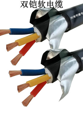 zr-rvv22铠装多股软电缆直埋铜芯电线ZRC-RVV22 2X1.5RYY/kvvr22