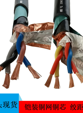 包邮ZC-RVSP22 2X2X0.75铜网双绞屏蔽铠装地埋电缆rvsp rvvp22 4