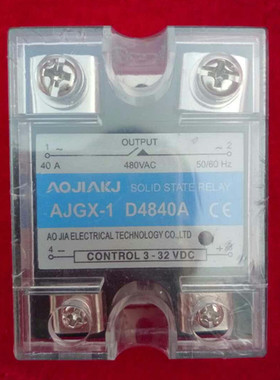 单相固态继电器40A 480VAC AJGX-1 D4840A直流控制交流过零常开型