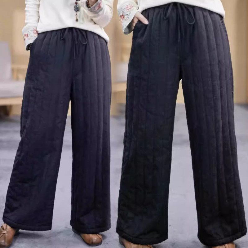 小个子复古微胖mm夹棉休闲裤2025冬季大码女装宽松显瘦保暖阔腿裤,女装/女士精品,大码裤装,淘宝优惠券,粉丝福利购,淘宝优惠卷