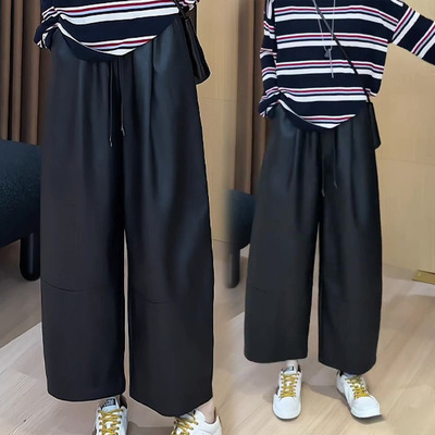 美式黑色百搭休闲PU皮裤女士