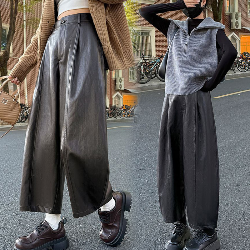 微胖mm遮胯显瘦阔腿裤子