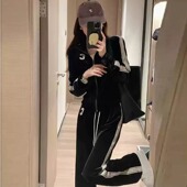 轻奢高级感秋装 女2026新款 洋气时髦运动服 潮牌金丝绒运动套装 正品