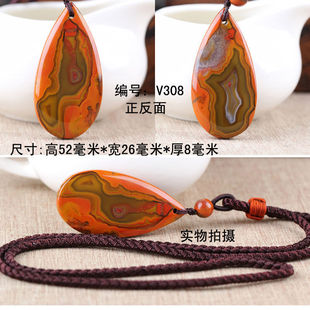 天然原矿宣化战国红玛瑙吊坠挂件毛衣链男女款手把玩件保真