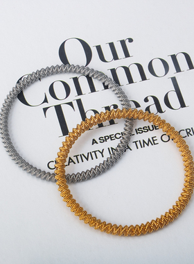 简约女不锈钢弹簧手环手镯手链