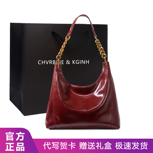 托特包红色油蜡皮新娘结婚包 CHVRBCIE&KGINH高级感腋下包2025新款