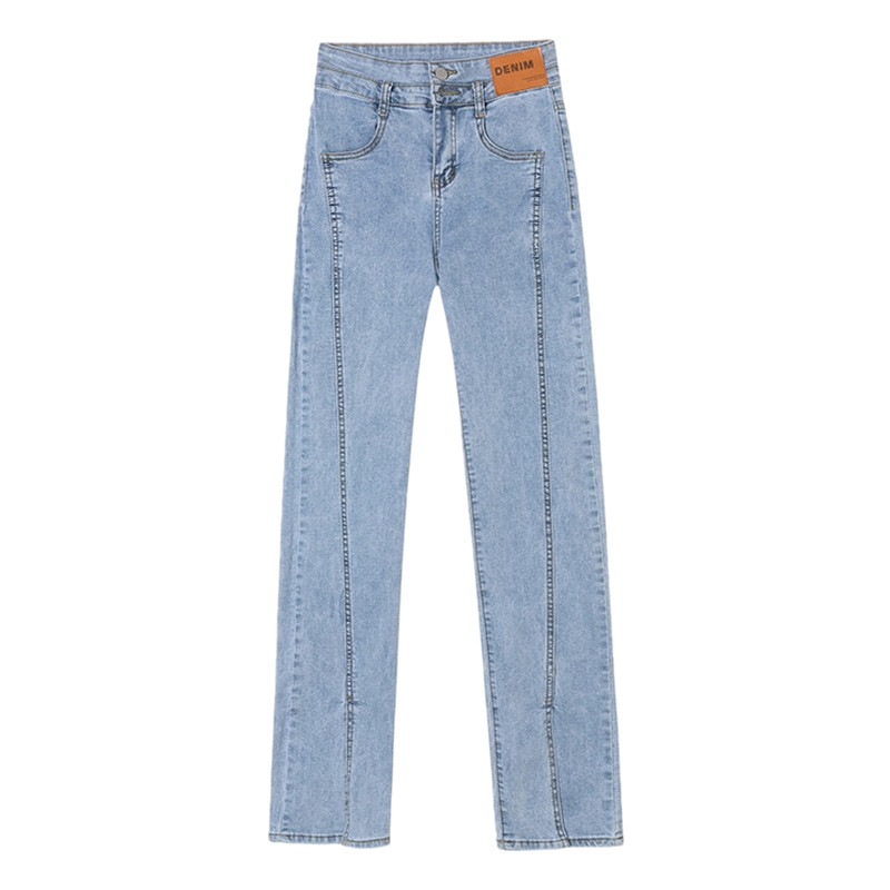 SPRING AND SUMMER 2023 SPLIT CUT JEANS WOMENS KOREA INS HIGH-WAISTED THIN FLARED WIDE-LEG MOPPING SPLIT PANTS