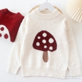 中大儿童保暖上衣女孩内搭针织打底衫 女童加厚毛衣秋冬装 2025新款