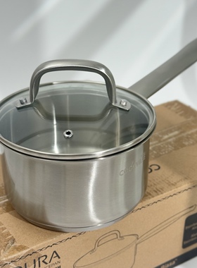 韩国原单五层复合底18CM304不锈钢无涂层奶锅辅食锅泡面锅