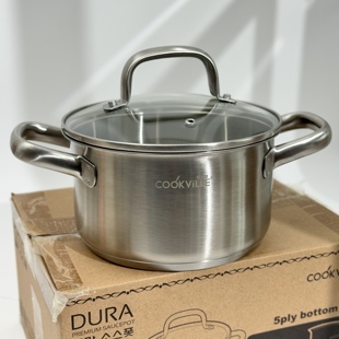 韩国原单18/20cm304不锈钢无涂层双耳加深汤锅单人小火锅