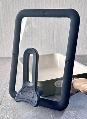 玉子烧锅盖  方形硅胶可立盖 可视钢化玻璃盖