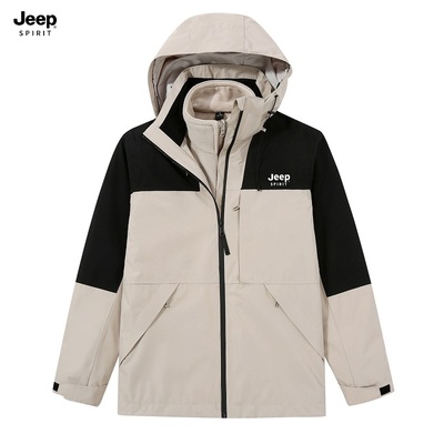 三层压胶冲锋衣三合一可拆两件套