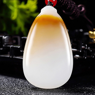 新疆冯立辉作品和田玉且末料糖羊脂白玉平安无事牌挂件18.24克