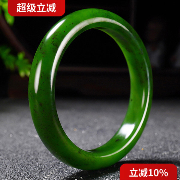 新疆冯立辉作品和田玉俄料7号矿红皮碧玉手镯53.37克 内径57mm
