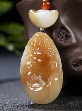 新疆大师张亚龙作品 和田玉糖羊脂玉钟馗39.70克