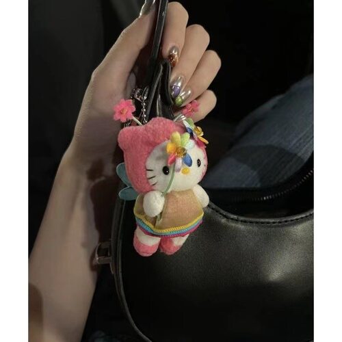 日本hellokitty中古挂件花仙子kitty黑皮kt早古kt猫包包挂饰萌公