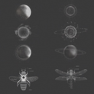 hud科技机械元素科幻虚拟球体阵列动画视频素材【带通道】