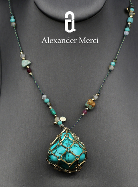 希腊订单纯天然限定手工巨难做毛衣链 AD25S112604