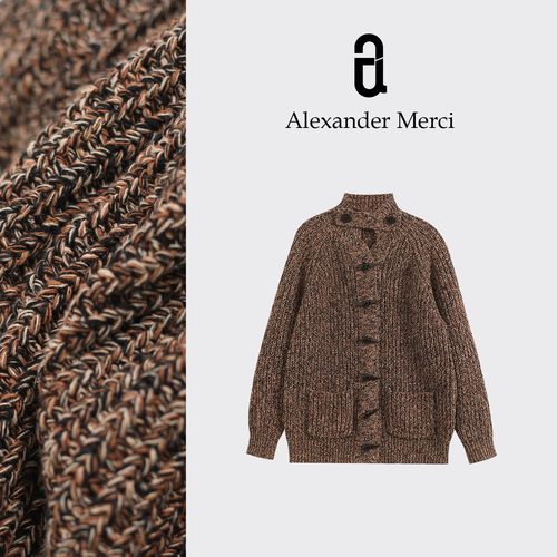 【焦糖太妃】羊毛花纱立领加厚棒针感开衫 D25T110660