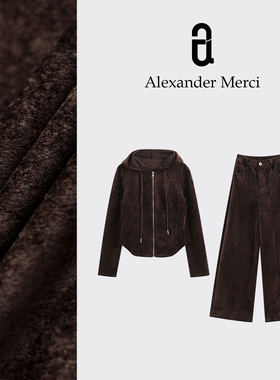 【丝绒拿铁】特定丝绒高级奢华百搭卫衣套装 D25T110613