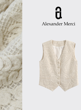 【曲玉紋马甲】日线高定 提花刺绣百搭款西装马甲 D25T91718