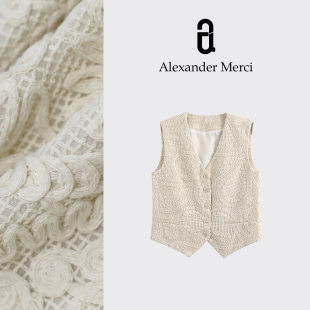 曲玉紋马甲 马甲 日线高定 西装 D25T91718 提花刺绣百搭款