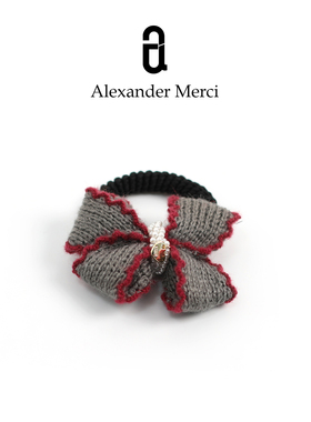 韩单限量少量拼手速手工针织蝴蝶结发圈  /1个 AD26S010202