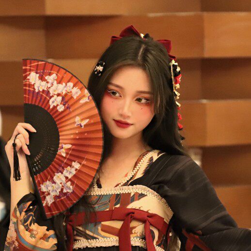 古风女士樱花日式折扇真丝舞蹈网红班级学生霸王别姬扇子和风女扇