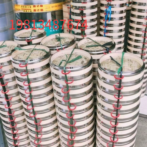上下不锈钢包口竹制蒸笼小笼包蒸笼蒸锅笼屉家用商用18cm20cm蒸笼