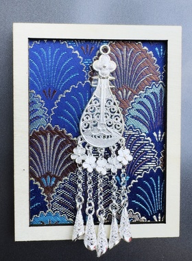 贵州云南苗族中款蓝色琵琶文创冰箱贴千户苗寨旅游纪念品伴手礼