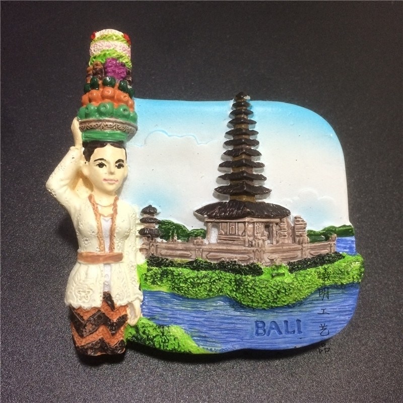 印度尼西亚印尼 巴厘岛世界旅游树脂冰箱贴浮雕立体超精致款国旗