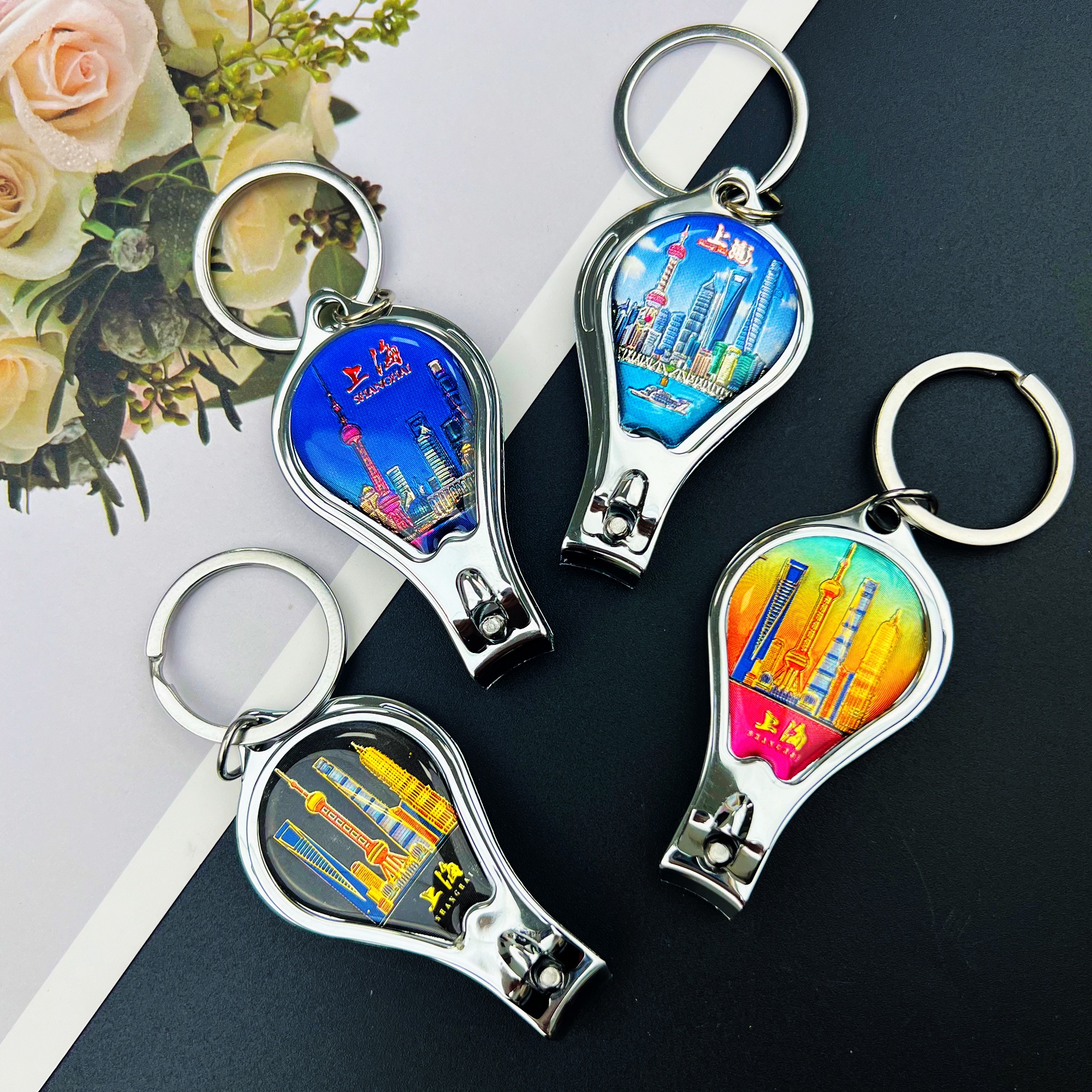 金属上海东方明珠钥匙扣指甲钳