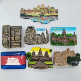 柬埔寨吴哥窟著名旅游景点文创树脂款磁吸冰箱贴旅游纪念品伴手礼
